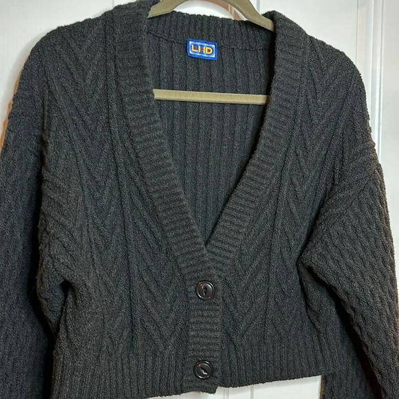 EUC LHD women’s grey cropped cardigan size small - Picture 2 of 8